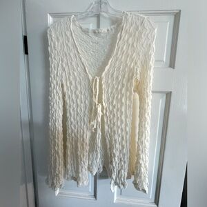 Sheer mesh, front tie top - great for layering!